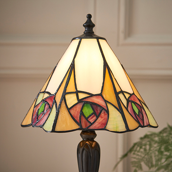 Ingram Tiffany Glass Table Lamp In Dark Bronze_3