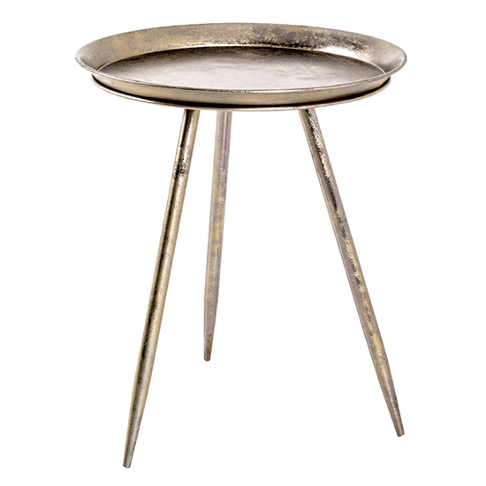 Inman Large Round Metal Side Table In Bronze