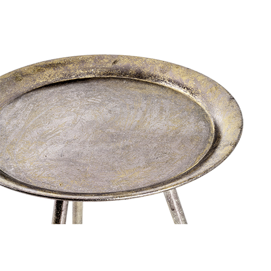 Inman Small Round Metal Side Table In Bronze