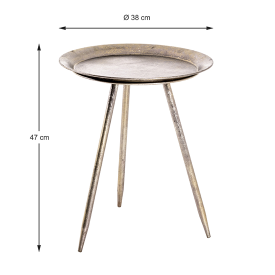 Inman Small Round Metal Side Table In Bronze