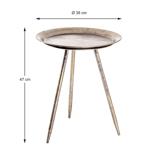 Inman Small Round Metal Side Table In Bronze