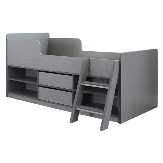 Earth Wooden Low Sleeper Children Bed In Grey