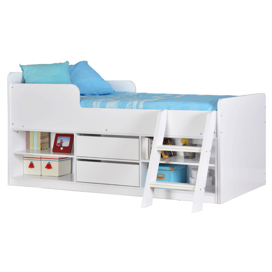 Earth Wooden Low Sleeper Bunk Bed In White_2