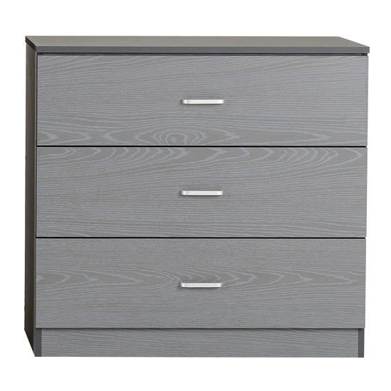 Earth Wooden Chest Of Drawers In Grey With 3 Drawers_2