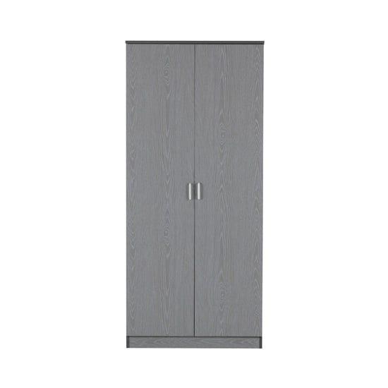 Product photograph of Earth Wooden Wardrobe In Grey With 2 Doors from Furniture in Fashion