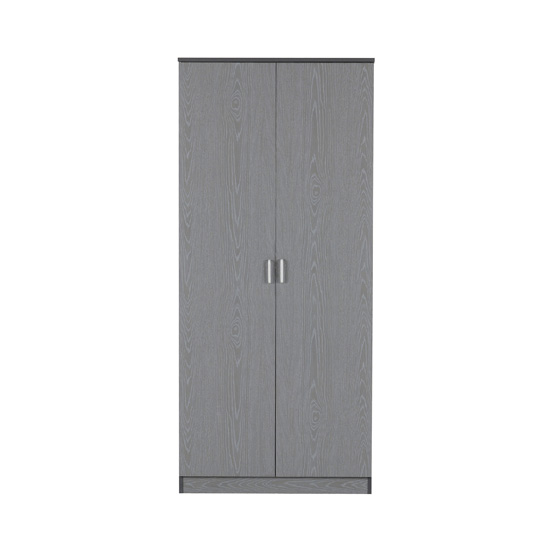 Earth Wooden Wardrobe In Grey With 2 Doors thumbnail