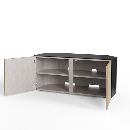 Intel Corner LED TV Stand In Black Gloss And Oak_3
