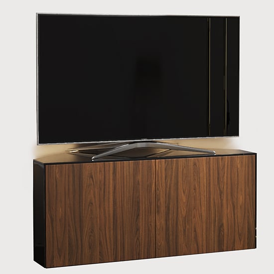 Intel Corner LED TV Stand In Black Gloss And Walnut_2