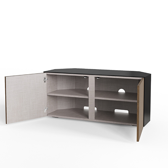 Intel Corner LED TV Stand In Black Gloss And Walnut_3