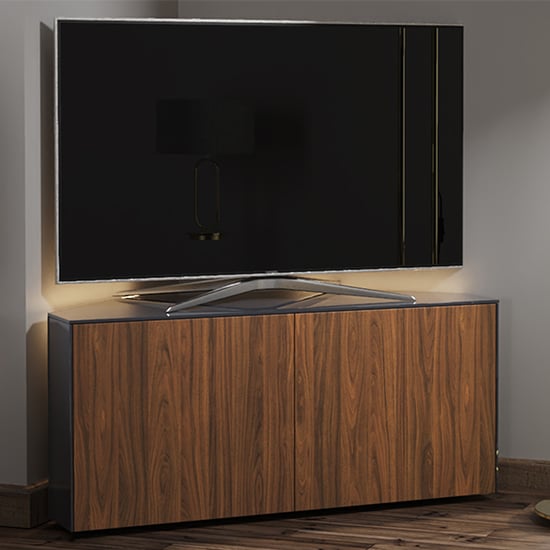 Read more about Intel corner led tv stand in black gloss and walnut