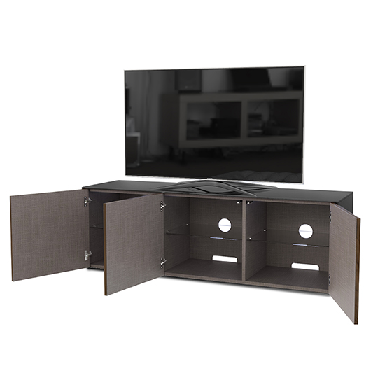 Intel Large LED TV Stand In Black Gloss And Walnut_3