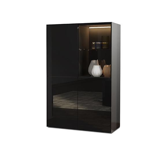 Intel LED Display Cabinet In Black Gloss With Wireless Charging_2