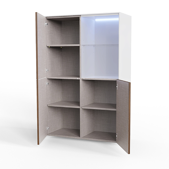 Intel LED Display Cabinet In White Gloss And Walnut_3