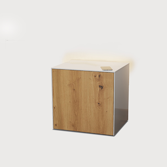 Intel LED Lamp Table In White And Oak With Wireless Charging_2