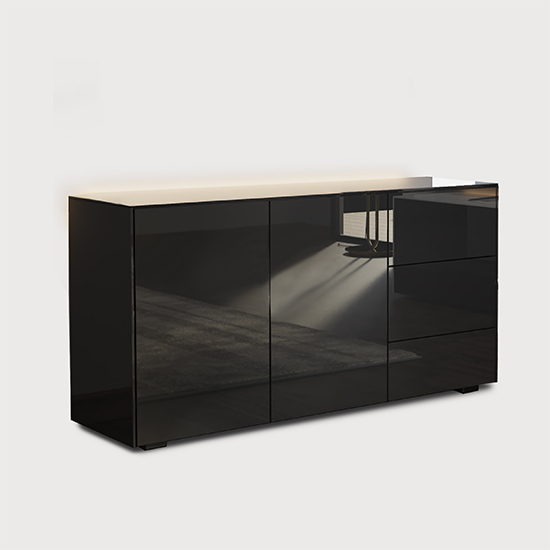 Intel LED Sideboard In Black Gloss With Wireless Charging_2