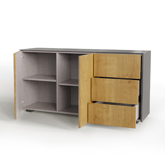 Intel LED Sideboard In Grey And Oak With Wireless Charging_3