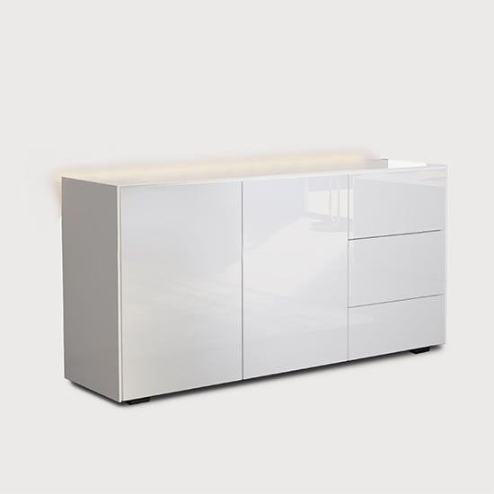 Intel LED Sideboard In White Gloss With Wireless Charging_2