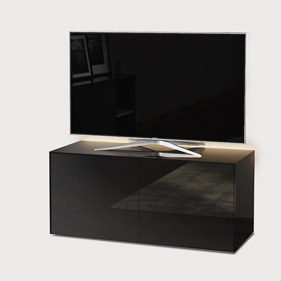 Intel LED TV Stand In Black Gloss With Wireless Charging_2