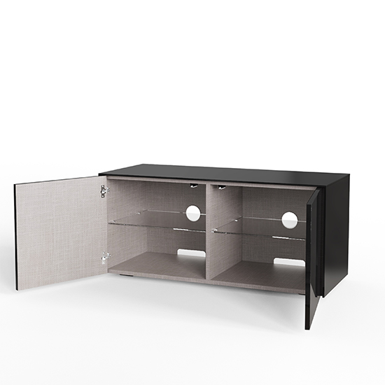 Intel LED TV Stand In Black Gloss With Wireless Charging_3