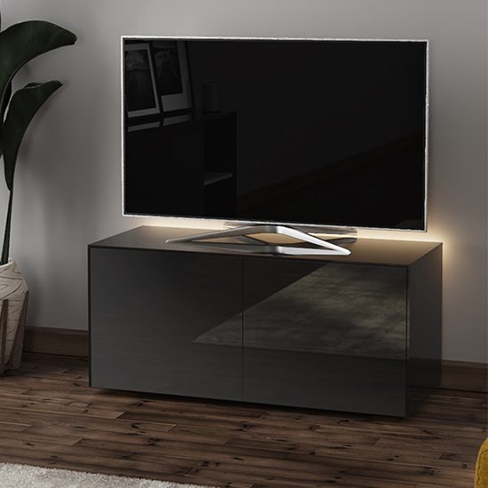 Intel LED TV Stand In Black Gloss With Wireless Charging