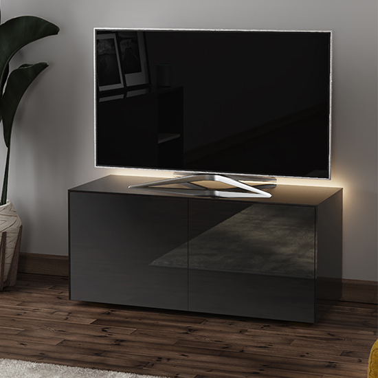 Read more about Intel led tv stand in black gloss with wireless charging