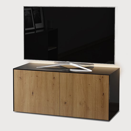 Intel LED TV Stand In Black And Oak With Wireless Charging_2