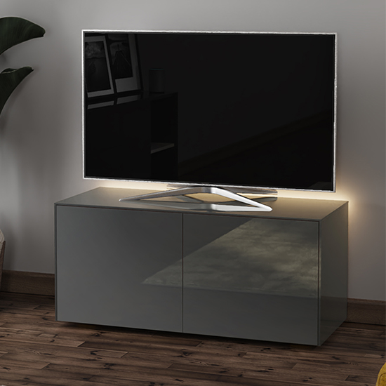 Read more about Intel led tv stand in grey gloss with wireless charging