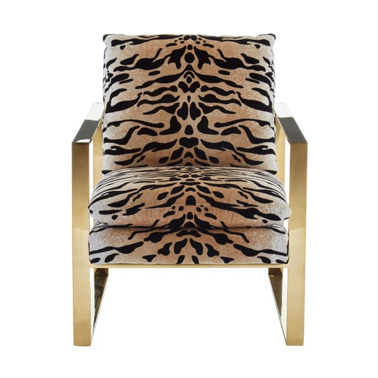 Intercrus Fabric Upholstered Armchair In Tiger Print_2