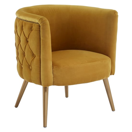 Intercrus Fabric Upholstered Tub Chair In Yellow FiF