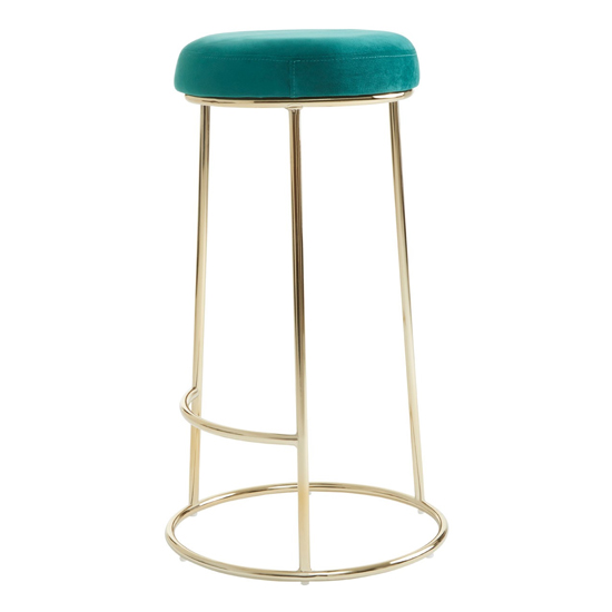 Intercrus Tall Green Velvet Bar Stools In Pair | FiF