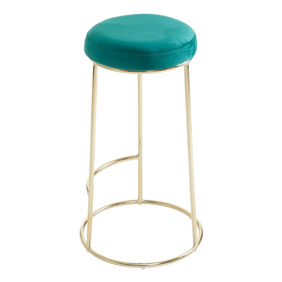 Intercrus Tall Green Velvet Bar Stools With Gold Frame In A Pair_4