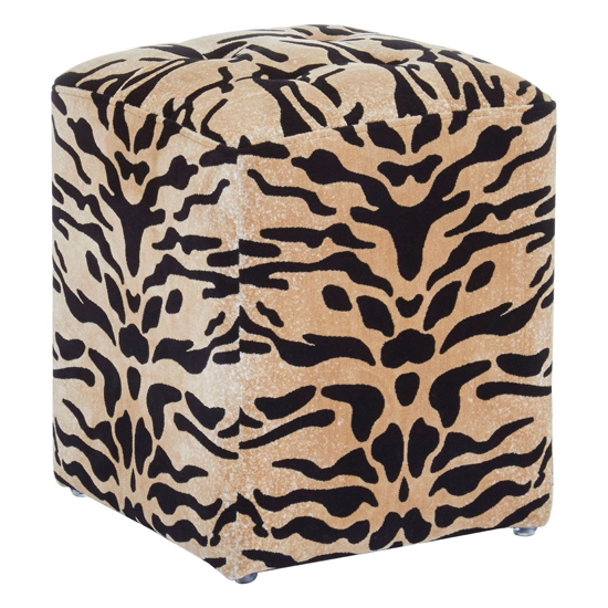 Read more about Intercrus upholstered fabric stool in tiger print