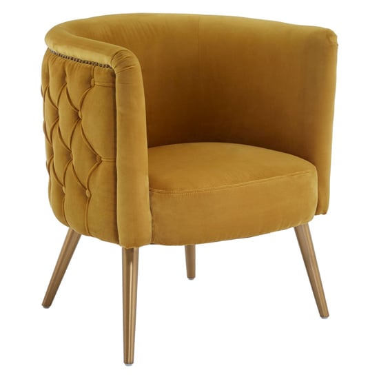 Intercrus Upholstered Fabric Tub Chair In Yellow_2