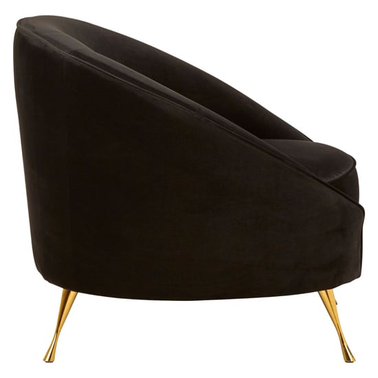Intercrus Upholstered Velvet Armchair In Black And Gold_3