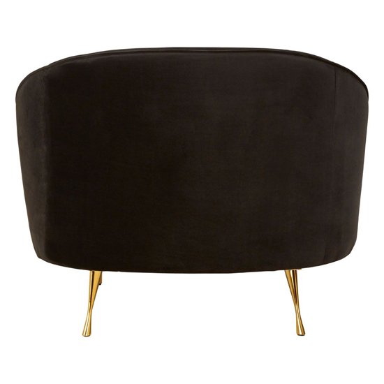 Intercrus Upholstered Velvet Armchair In Black And Gold_4