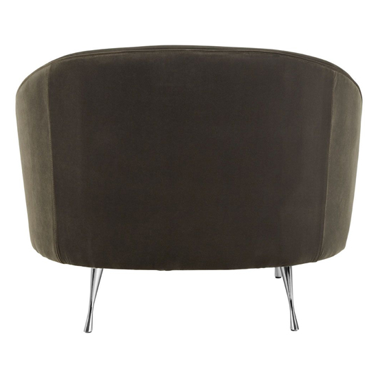 Intercrus Upholstered Velvet Armchair In Grey And Silver_4