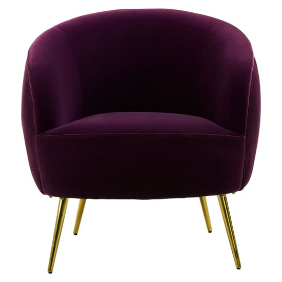 Intercrus Upholstered Velvet Armchair In Purple And Gold_3