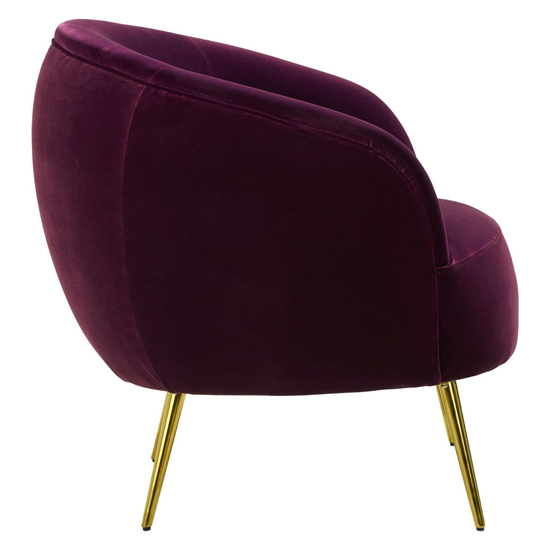 Intercrus Upholstered Velvet Armchair In Purple And Gold_4