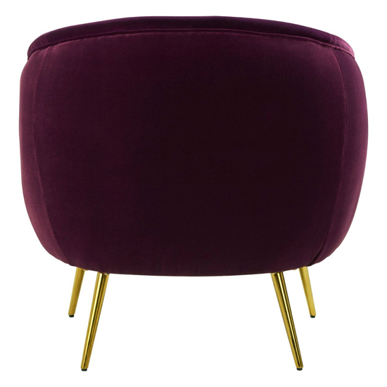 Intercrus Upholstered Velvet Armchair In Purple And Gold_5