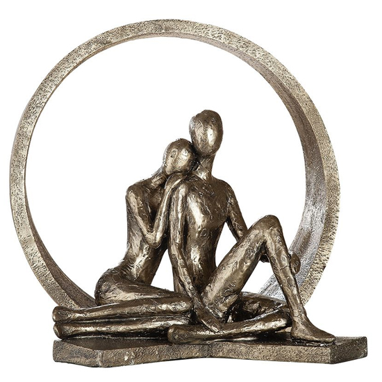 Intimacy Polyresin Lovers Sculpture In Brown_2