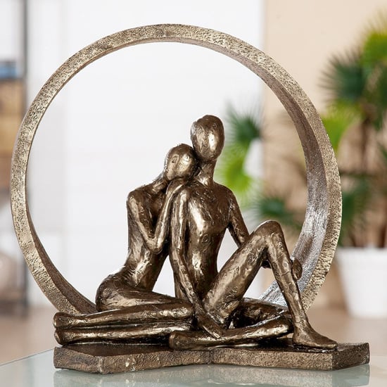 Intimacy Polyresin Lovers Sculpture In Brown_1