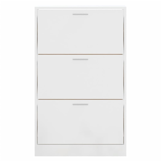 Oscar High Gloss Shoe Storage Cabinet With 3 Flaps In White
