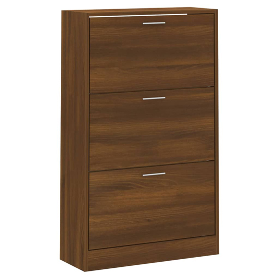 Oscar Shoe Storage Cabinet With 3 Flaps In Brown Oak