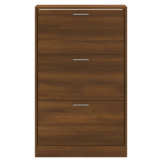 Oscar Shoe Storage Cabinet With 3 Flaps In Brown Oak