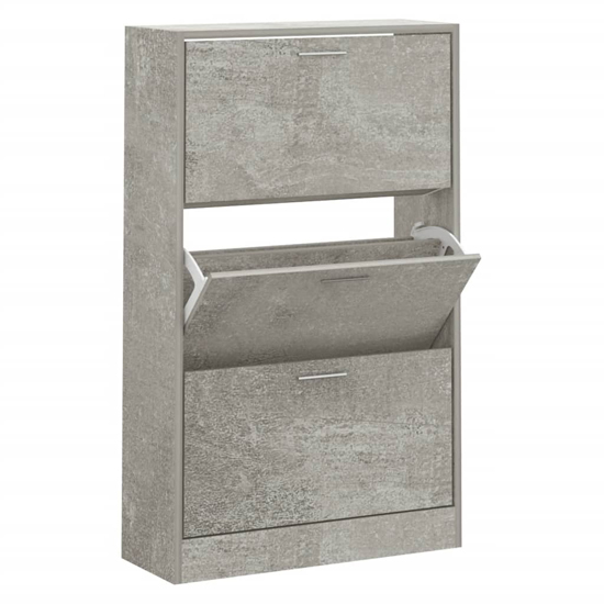 Oscar Shoe Storage Cabinet With 3 Flaps In Concrete Effect