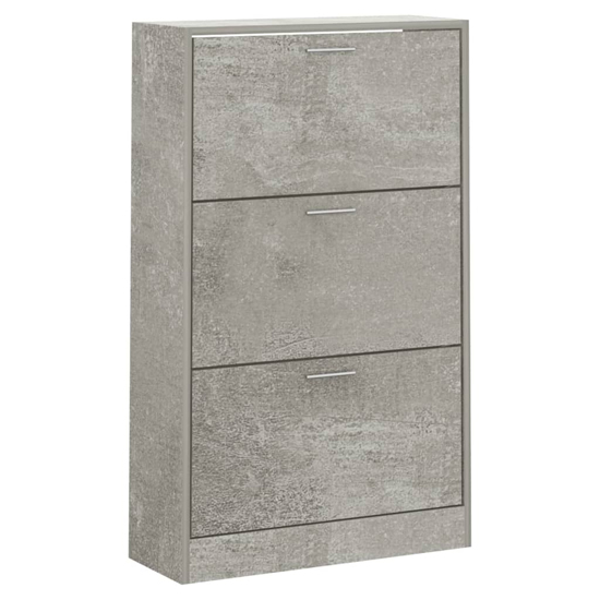 Oscar Shoe Storage Cabinet With 3 Flaps In Concrete Effect