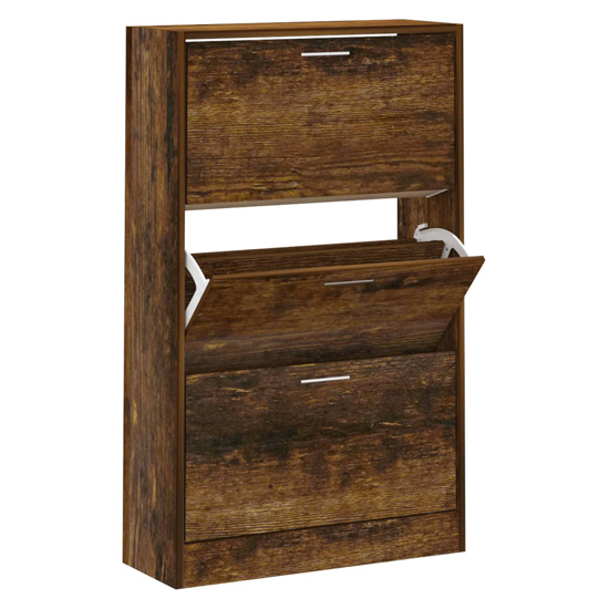 Oscar Shoe Storage Cabinet With 3 Flaps In Smoked Oak