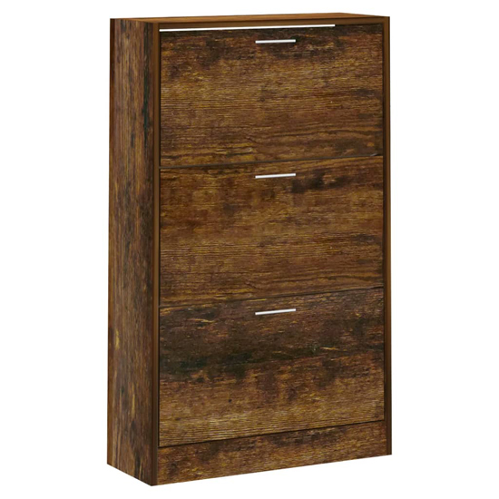 Oscar Shoe Storage Cabinet With 3 Flaps In Smoked Oak