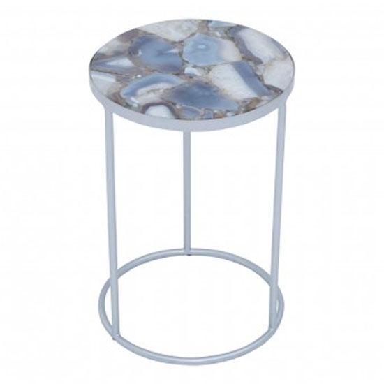 Inventive Agate Side Table In Natural With Silver Metal Frame_2