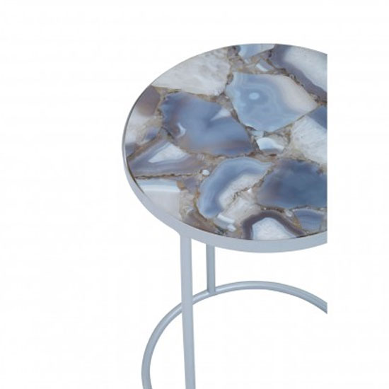 Inventive Agate Side Table In Natural With Silver Metal Frame_3
